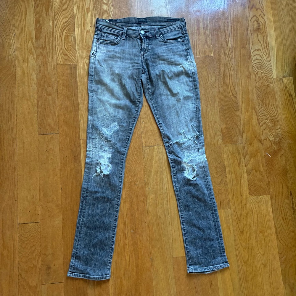 Citizens of Humanity Low Rise Straight Distressed Jeans